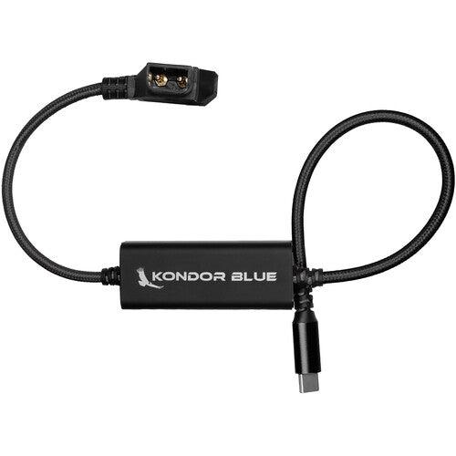 Kondor Blue D-Tap to USB-C Power Delivery Cable for Mirrorless Cameras (16", Raven Black) - Cinegear Middle-East S.A.L