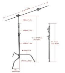 E-Image LCS-02 C-stand With Boom Arm - Cinegear Middle-East S.A.L