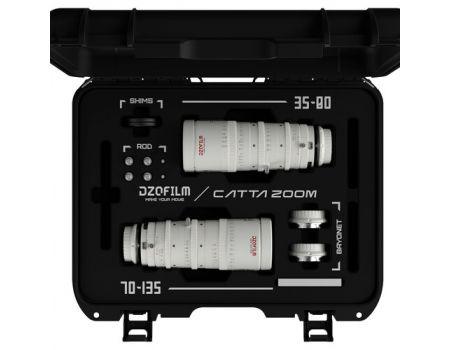 DZOFilm Catta 35-80 & 70-135mm T2.9 E-Mount Cine Zoom 2-Lens Bundle (White) - Cinegear Middle-East S.A.L